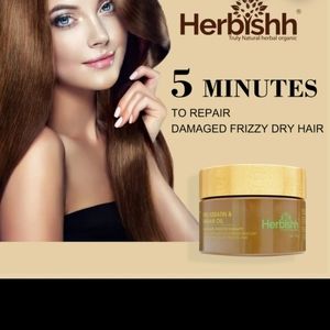 : herbishh pro keratin & argan oil mask smooth therapy